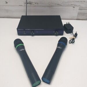 VocoPro VHF-3000 Dual Channel Wireless Microphone System with 2 Handheld Mics